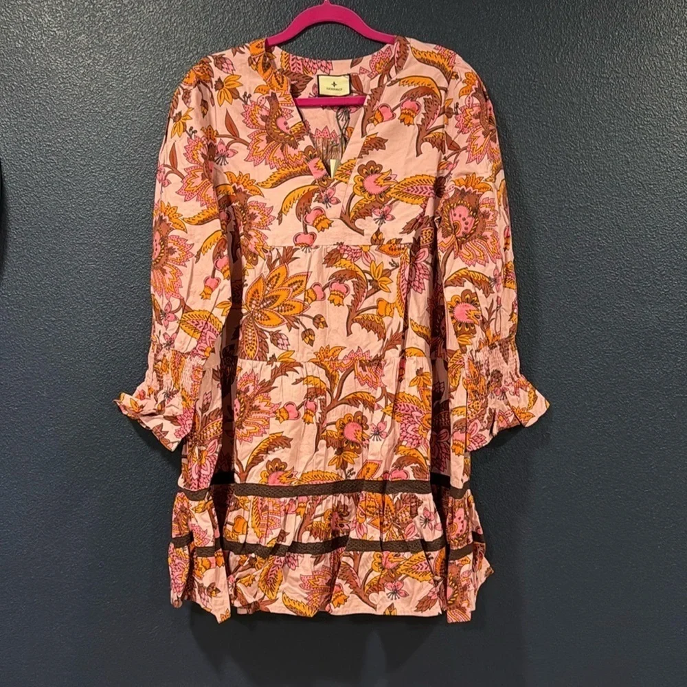 Tuckernuck Pink Floral Tiered dress NWT